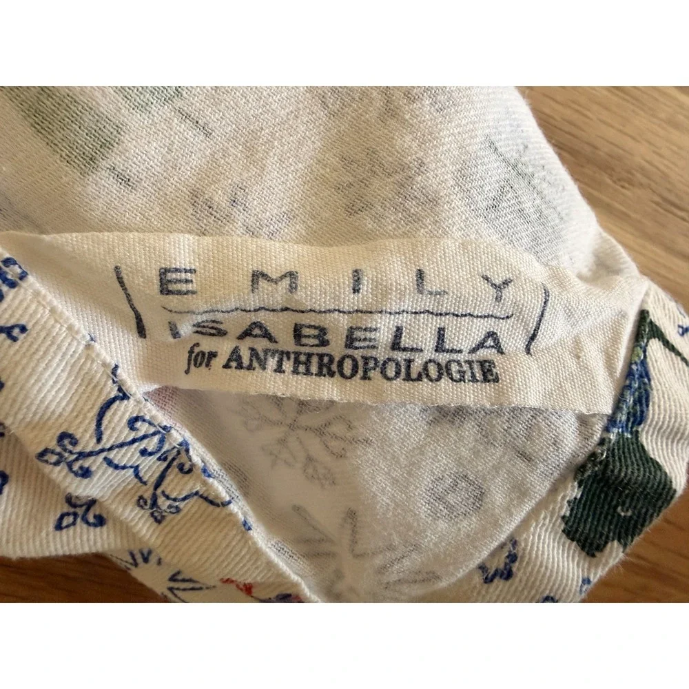 Anthropologie Emily Isabella Christmas Apron Holiday Snowflake Scottie Dog